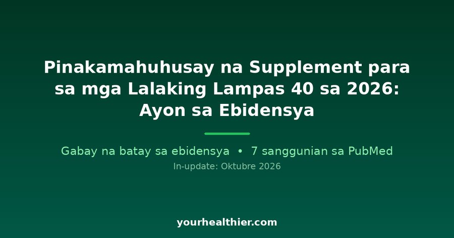 Pinakamahuhusay na Supplement para sa mga Lalaking Lampas 40 sa 2026: Ayon sa Ebidensya