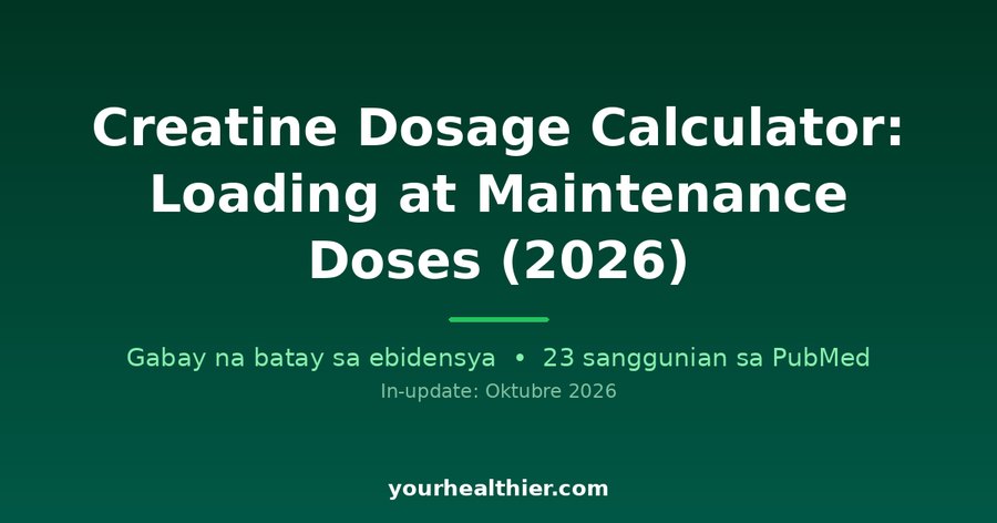 Creatine Dosage Calculator: Loading at Maintenance Doses (2026)