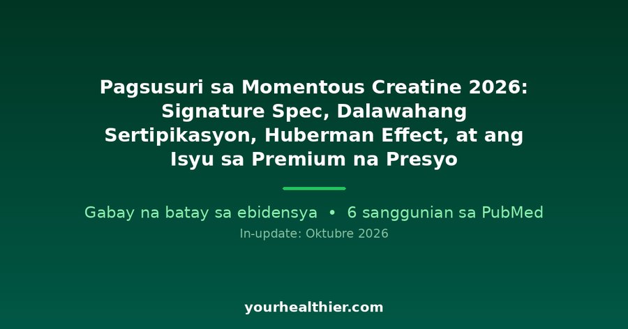 Pagsusuri sa Momentous Creatine 2026: Signature Spec, Dalawahang Sertipikasyon, Huberman Effect, at ang Isyu sa Premium na Presyo