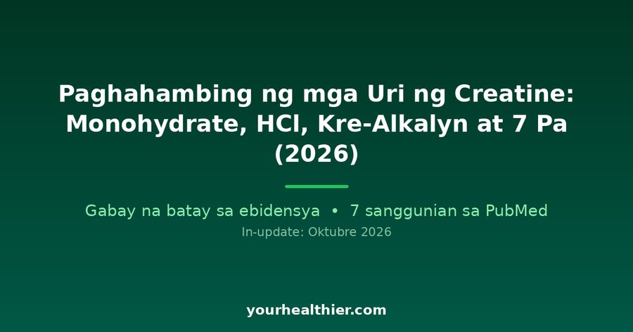 Paghahambing ng mga Uri ng Creatine: Monohydrate, HCl, Kre-Alkalyn at 7 Pa (2026)